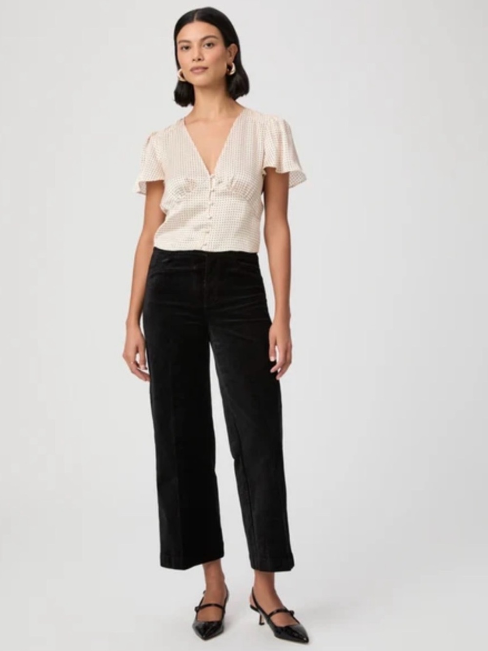 Paige Velvet Trousers in Black